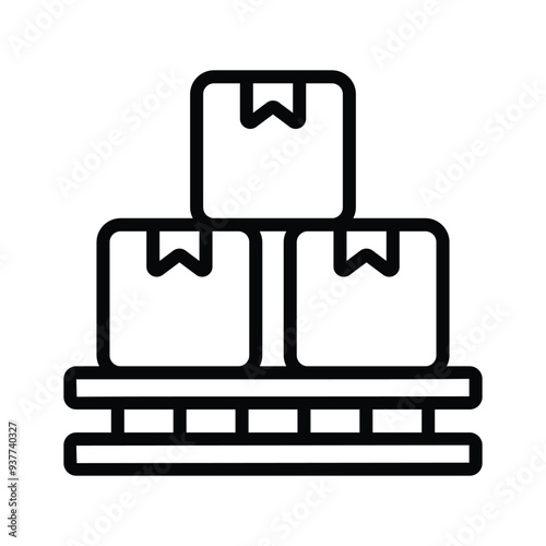 Boxes on a pallet, vector of logistics collection, cargo boxes pallet icon