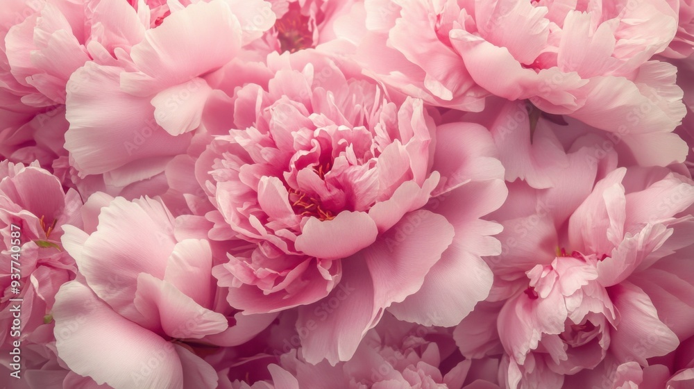 Luxurious Cluster of Soft Pink Peonies Luxurious Cluster of Soft Pink Peonies
