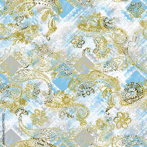 Seamless beautiful mughal floral with ethnic