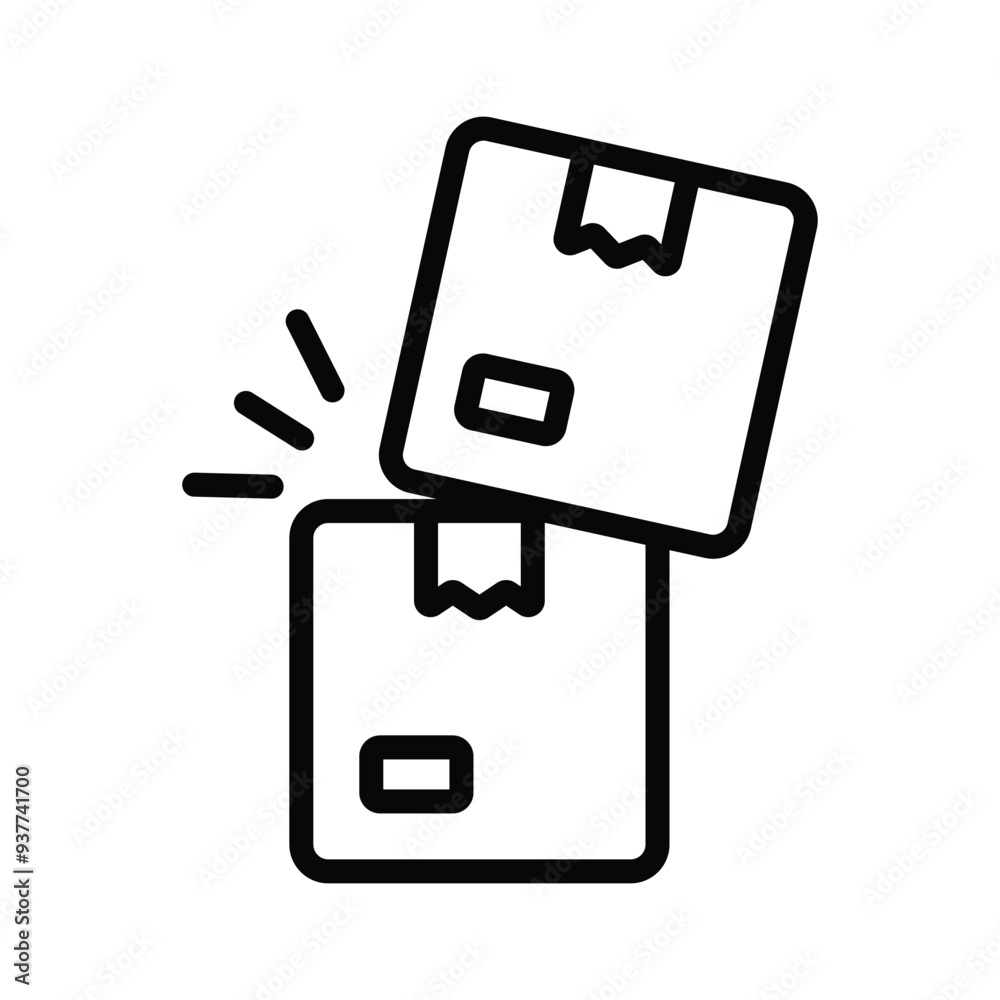 An icon depicting two stacked parcels, representing storage, shipping, and organization An icon depicting two stacked parcels, representing storage, shipping, and organization
