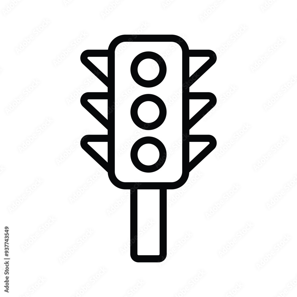 Icon representing a traffic signal with lights for control Icon representing a traffic signal with lights for control