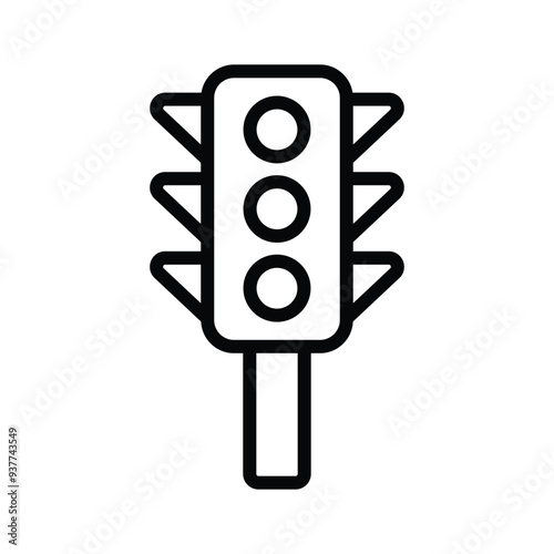 Icon representing a traffic signal with lights for control