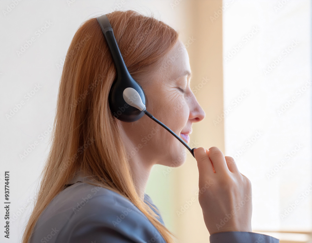Telephone operator at work, illustrating communication, customer service, call center, telecommunication, assistance, and support. Telephone operator at work, illustrating communication, customer service, call center, telecommunication, assistance, and support.