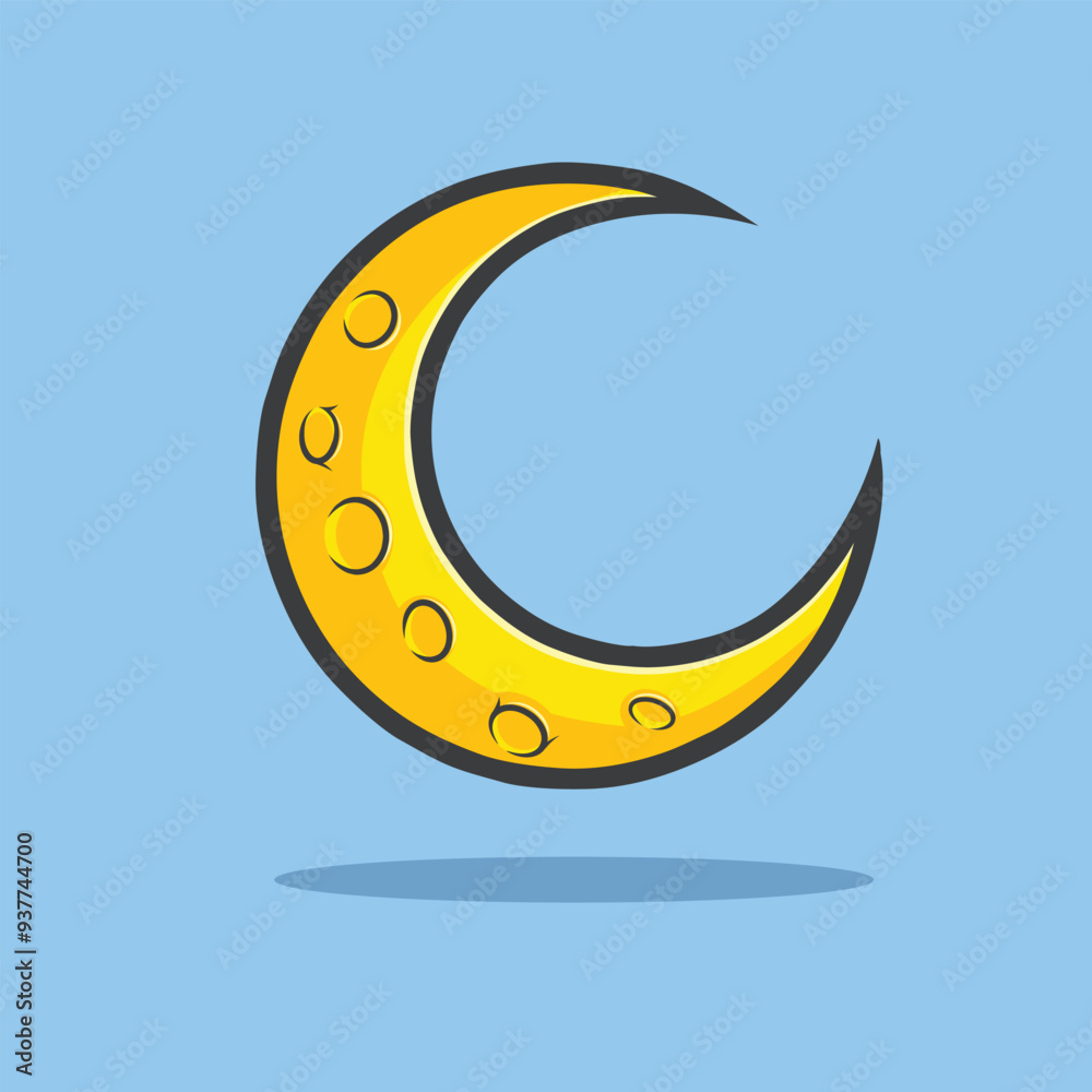Simple Moon Cartoon Vector Illustration Simple Moon Cartoon Vector Illustration