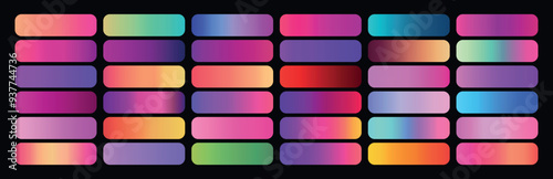 Colorful gradients collection. Set of colorful gradients.