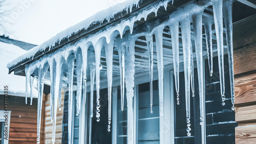 a house with icicles hanging from the roof