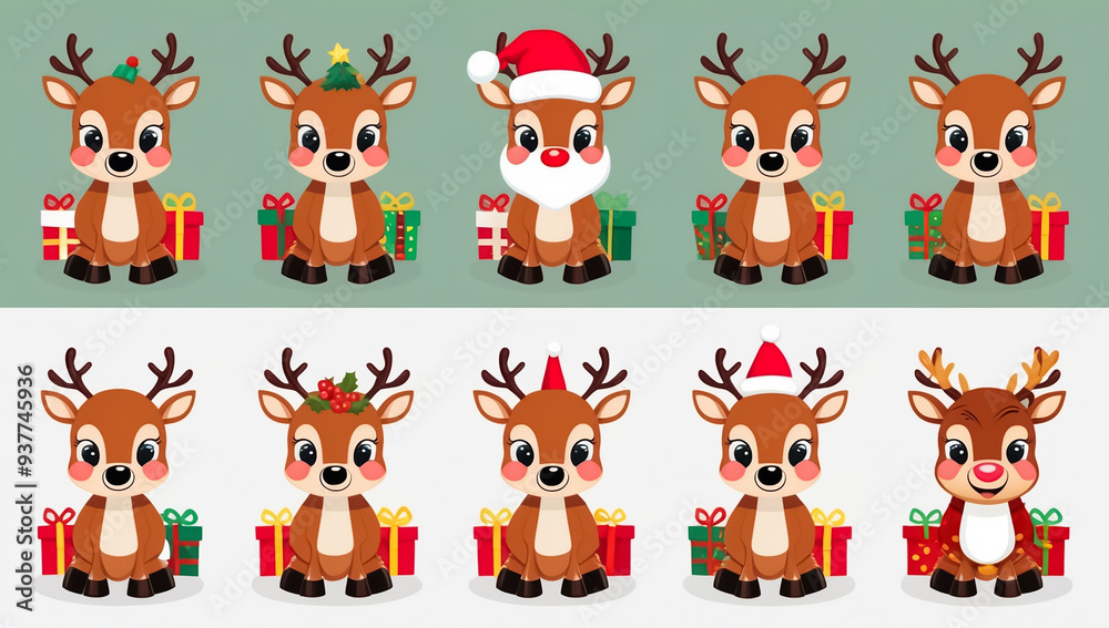 sticker happy deer christmas sticker happy deer christmas