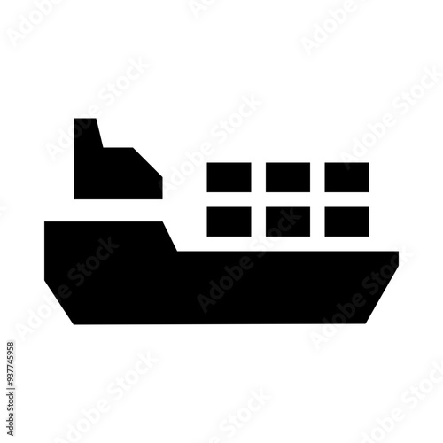 Sea freight solid icon