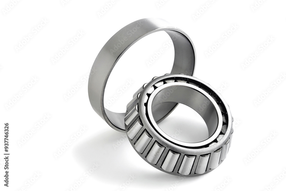 roller cone-shaped bearing on a white background, spare part for cars and mechanisms roller cone-shaped bearing on a white background, spare part for cars and mechanisms