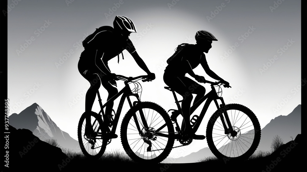 Fototapeta premium Cyclist icon.