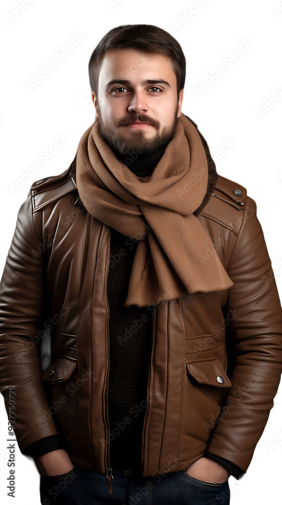 A Portrait of a Man in Leather Jacket and Wool Cap A Portrait of a Man in Leather Jacket and Wool Cap