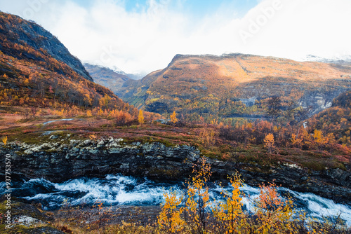 Autumn scenery near Flam, Norway