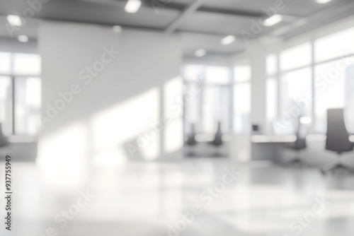 Blurred white office background.