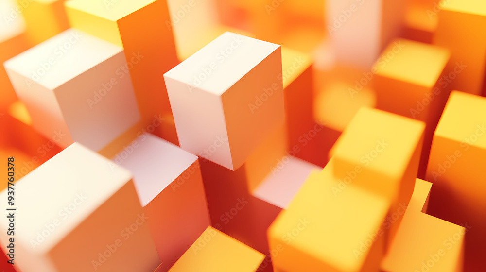 Orange abstract cube illustration Orange abstract cube illustration