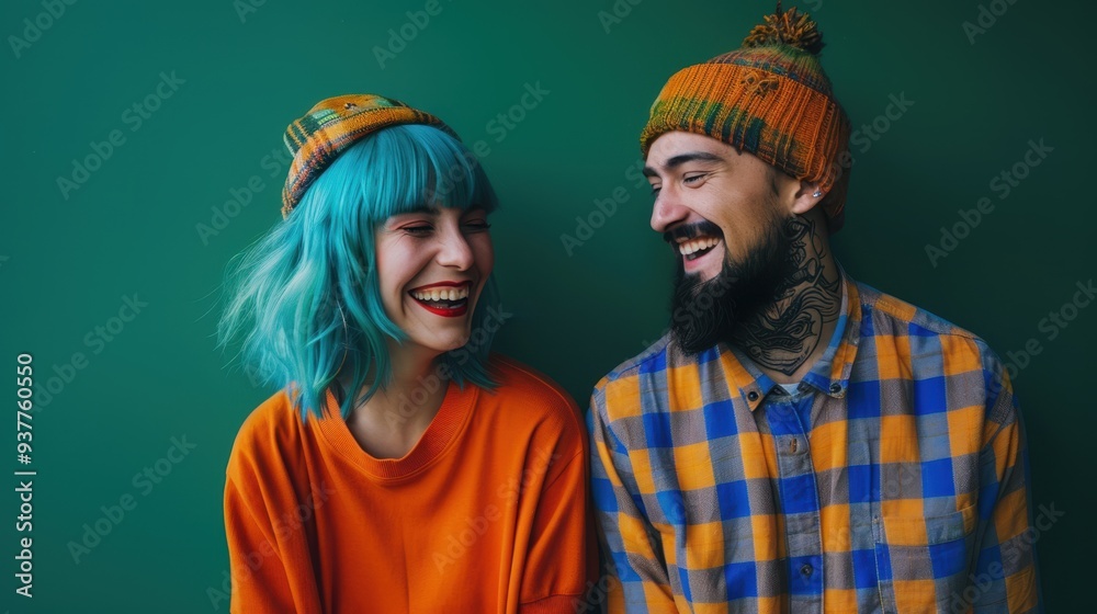 Naklejka premium The smiling young couple