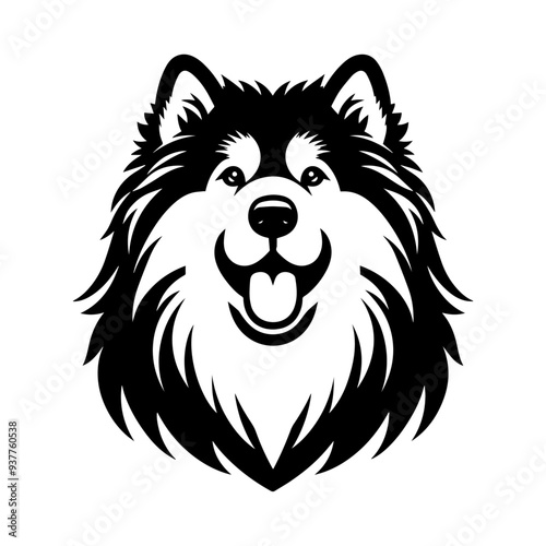 Alaskan malamute head icon vector illustration.
