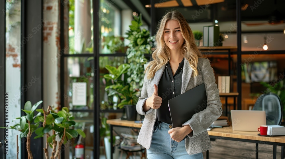 The businesswoman in office The businesswoman in office