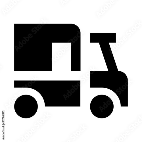 Cargo van solid icon photo