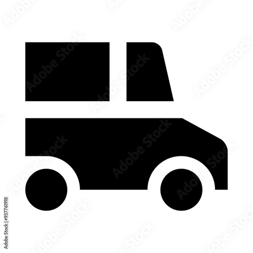 Cargo van solid icon photo