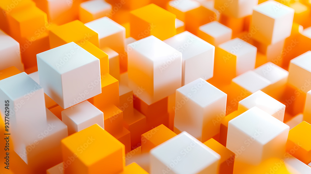 Orange abstract cube illustration Orange abstract cube illustration
