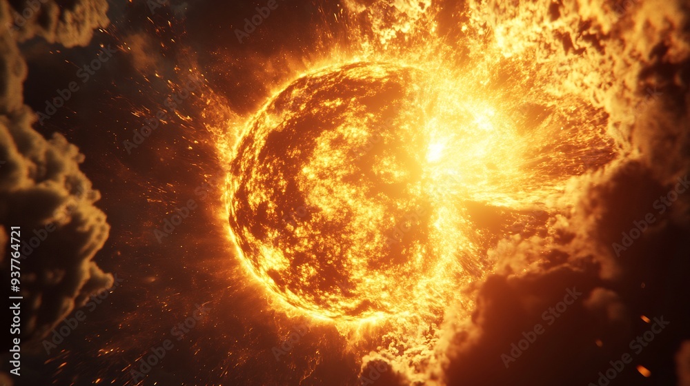 Fiery Explosion of a Star in Space Fiery Explosion of a Star in Space