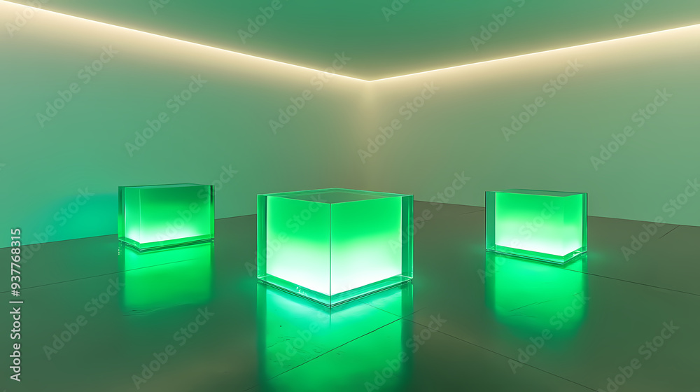 Green glowing cube Green glowing cube