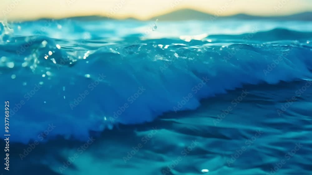 Soft blue ocean waves ripple gently under a warm sunset, creating a peaceful atmosphere by the shore. Soft blue ocean waves ripple gently under a warm sunset, creating a peaceful atmosphere by the shore.