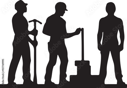 Labor Work silhouette vector art Illustration