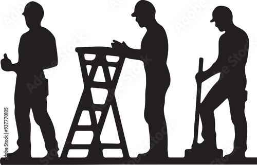Labor Work Time silhouette vector art Illustration