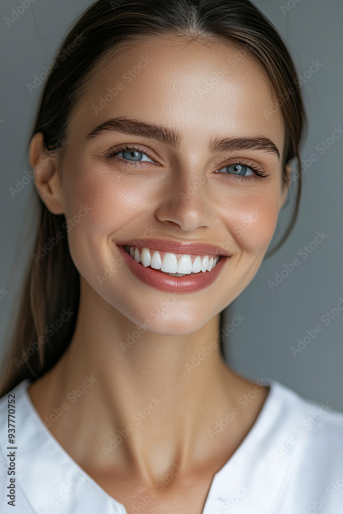 Teeth, dental and oral hygiene with a model woman in studio on a gray background for tooth whitening. Dentist, healthcare and veneers with a female indoor to show a happy smile at a mouth specialist
Teeth, dental and oral hygiene with a model woman in studio on a gray background for tooth whitening. Dentist, healthcare and veneers with a female indoor to show a happy smile at a mouth specialist