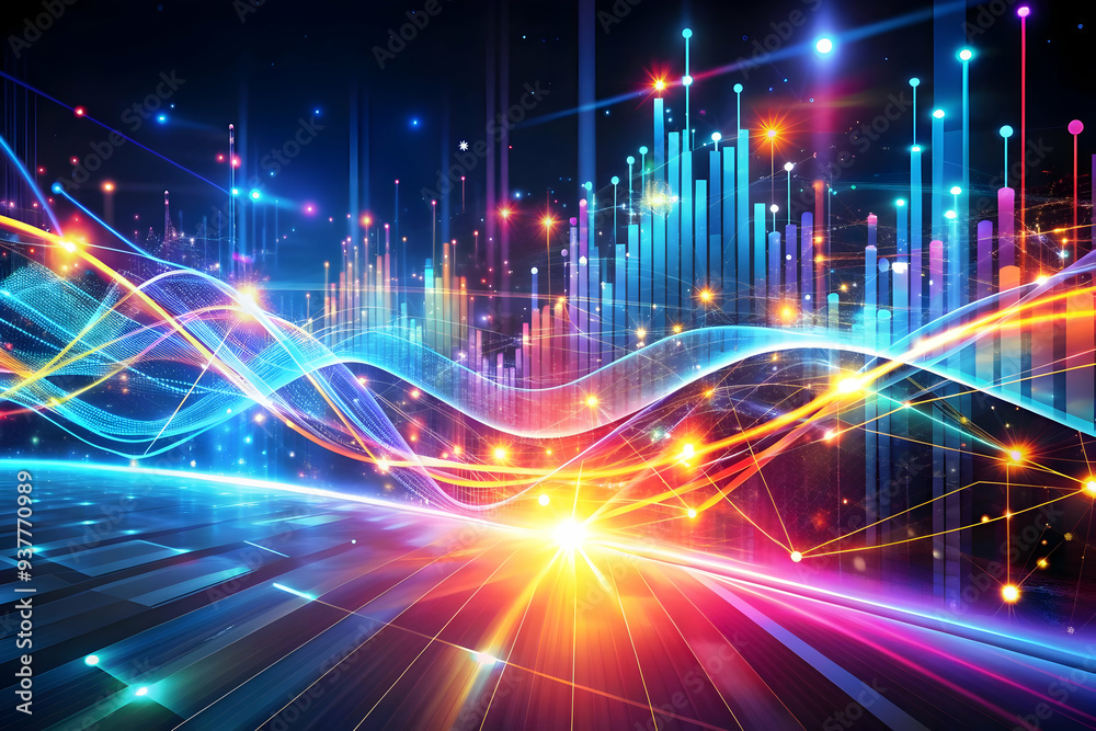 AI Enhanced Digital Marketing Concept: Dynamic Abstract Art Illustrating AI Impact in Marketing Strategy with Glowing Lines, Innovation, Engagement, and Data-Driven Strategies. Photo Stock Concept. AI Enhanced Digital Marketing Concept: Dynamic Abstract Art Illustrating AI Impact in Marketing Strategy with Glowing Lines, Innovation, Engagement, and Data-Driven Strategies. Photo Stock Concept.