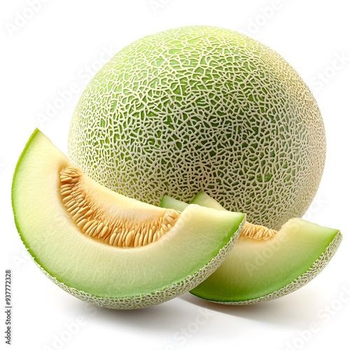 melon on white backgraound