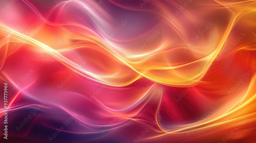 Naklejka premium Abstract flow of liquid light with warm colors blending and flowing in a smooth, seamless motion.