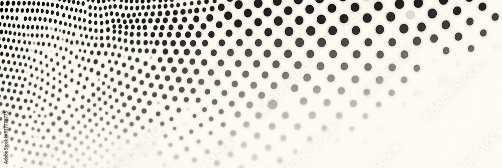 Abstract Black and White Dot Pattern Background - A minimalist design featuring a wave-like pattern of black dots on a white background, symbolizing technology, data, connection, flow, and movement. Abstract Black and White Dot Pattern Background - A minimalist design featuring a wave-like pattern of black dots on a white background, symbolizing technology, data, connection, flow, and movement.