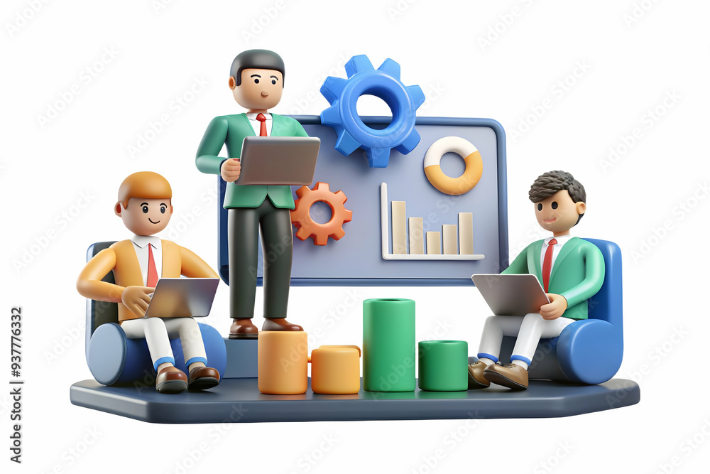 Collaborative AI-Enhanced Performance Review: Management Team Using Data-Driven Insights for Innovation and Efficiency | Stock Photo Concept Collaborative AI-Enhanced Performance Review: Management Team Using Data-Driven Insights for Innovation and Efficiency | Stock Photo Concept