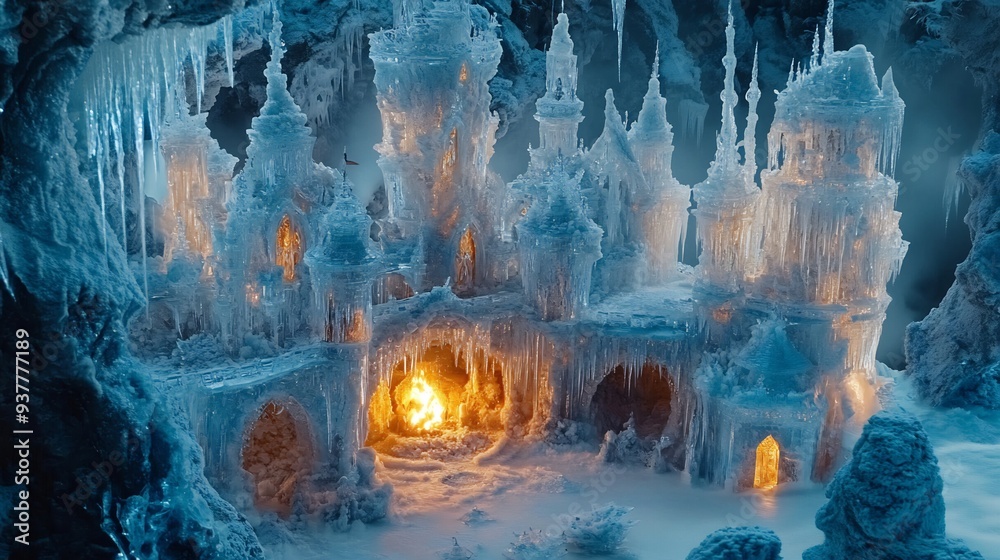 Enchanted Ice Castle in a Winter Wonderland Enchanted Ice Castle in a Winter Wonderland