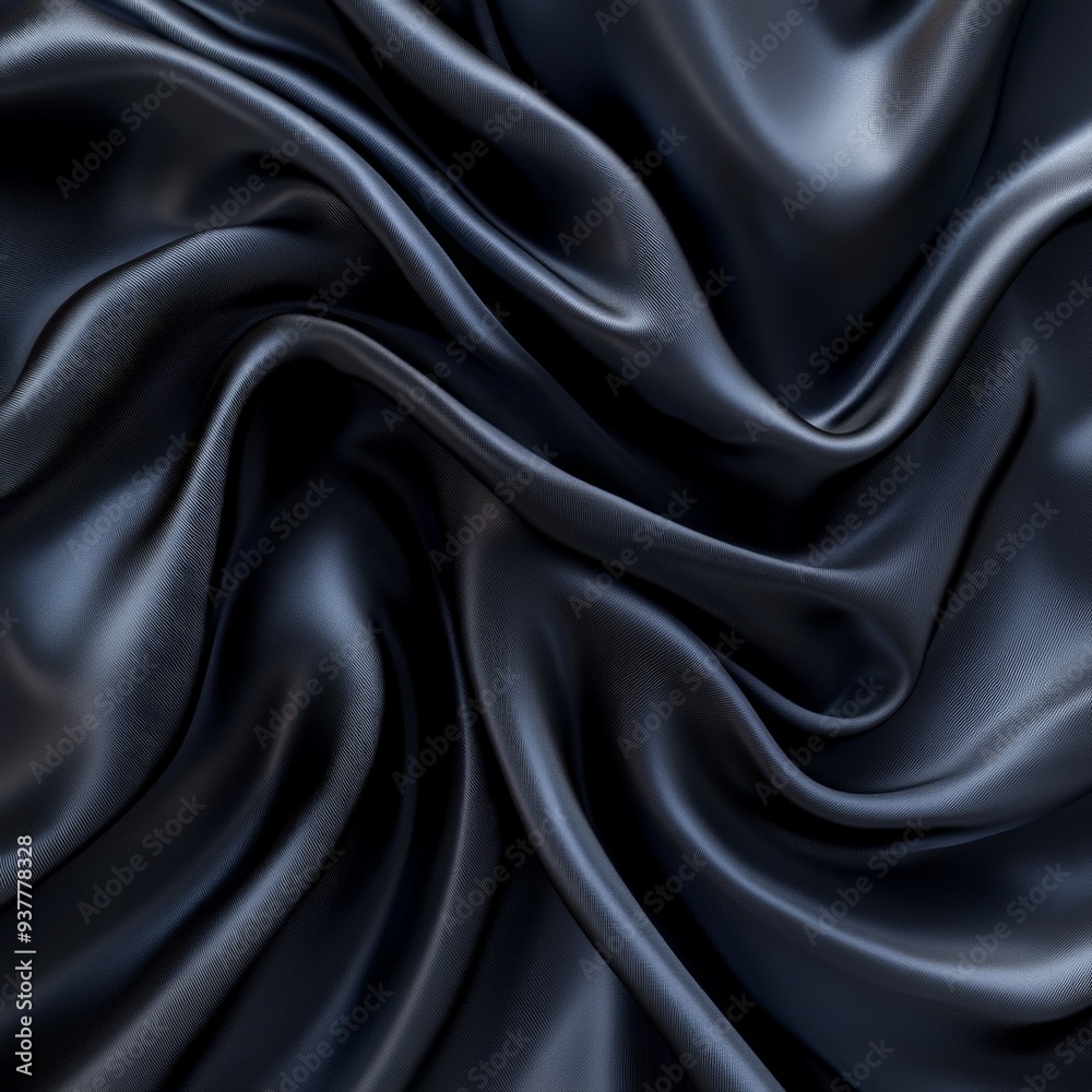 Obraz premium Luxurious Black Fabric Texture with Elegant Folds