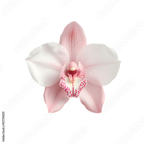 Pink orchid flower isolated transparent background