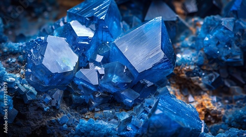 Cobalt stone. Artificial stones with crystal.