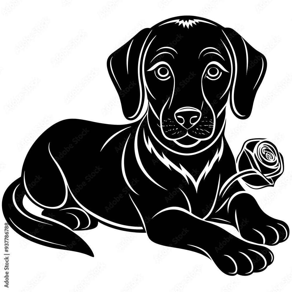 Fototapeta premium Dog silhouette Vector