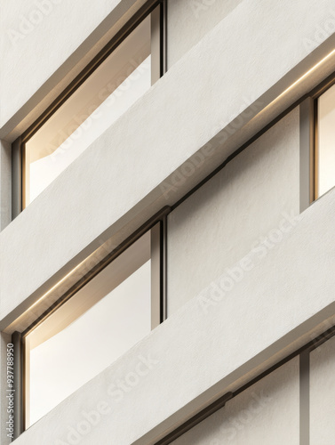 Light and shadow on a modern building with sharp edges