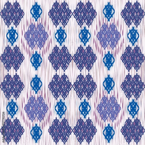 Ikat seamless pattern of importance, geometric pattern connected together