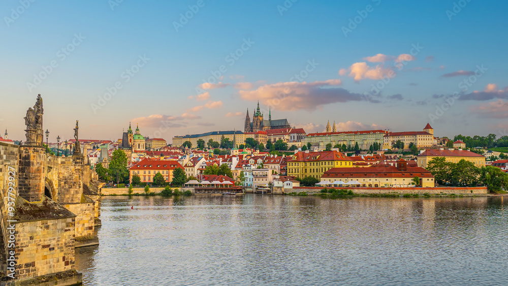 Fototapeta premium Old town Prague city skyline, cityscape of. the Czech Republic