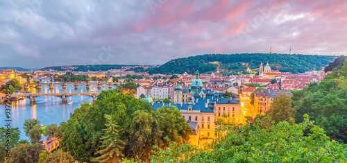 Photography Old town Prague city skyline, cityscape of. the Czech Republic