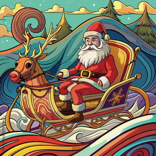 santa claus with a sledge