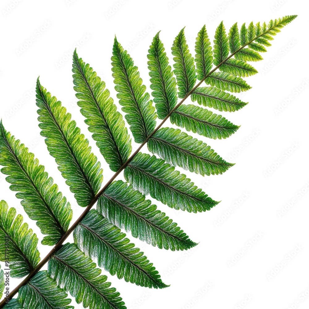 Green Fern Leaf Isolated on White Background Green Fern Leaf Isolated on White Background
