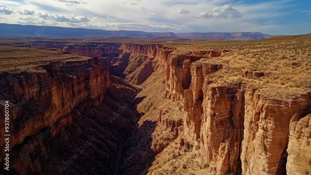 Stunning aerial view of a canyon landscape during golden hour Stunning aerial view of a canyon landscape during golden hour