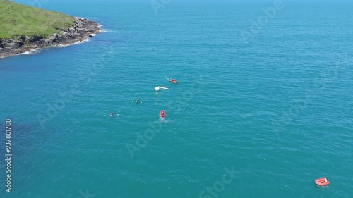 Aerial view of Regatta taking place Narin and Portnoo, County Donegal, Ireland photo