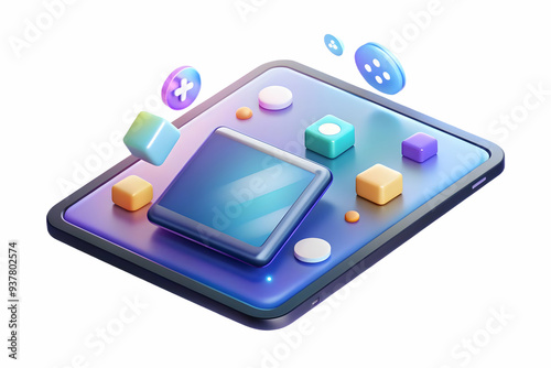 Wallpaper Mural Holographic Pen on Clean Desk - Sleek Design with Soft Glow | Stock Photo of Stylish Pen with Sparkling Holographic Patterns Resting on White Desk, Isolated with Light Reflections for Design Concepts Torontodigital.ca