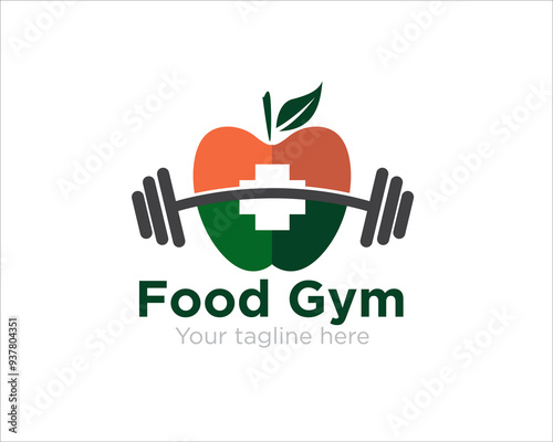 healthy food gym logo for wellness
